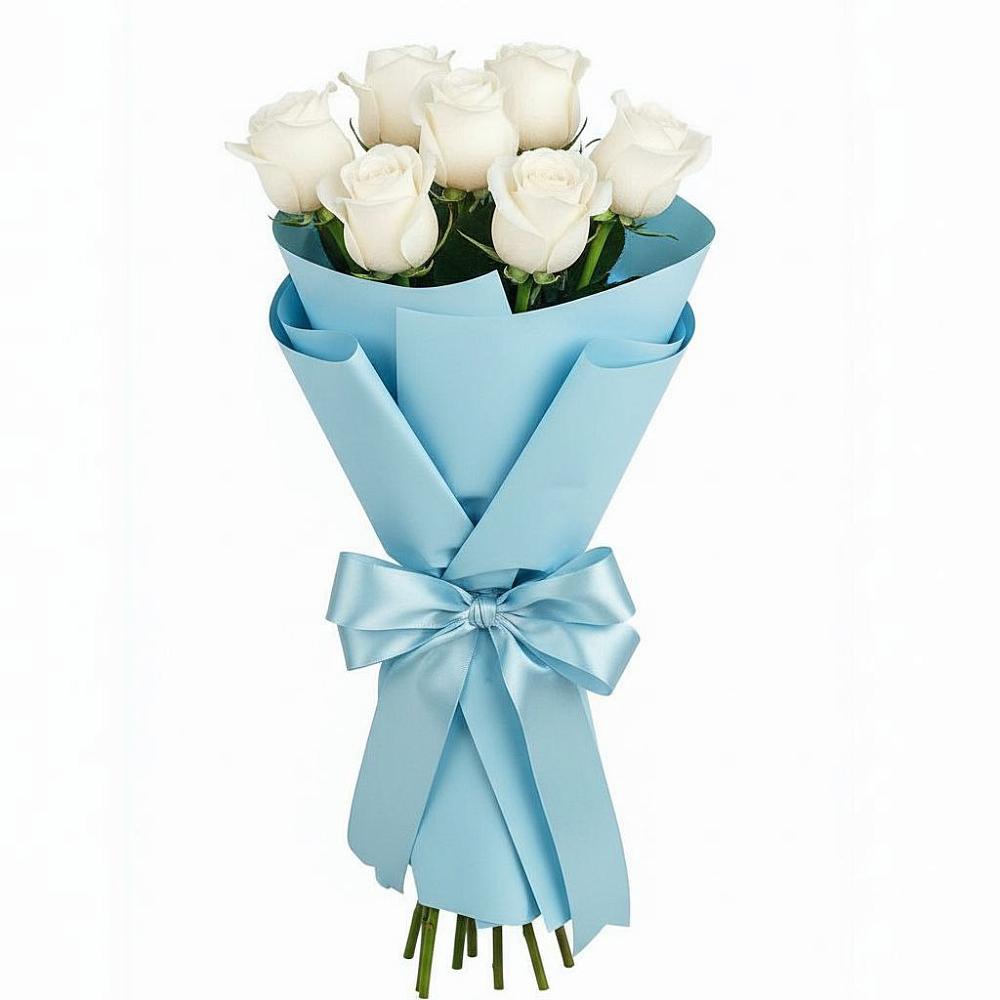 Букет 7 белых роз Проуд в Кормиловке