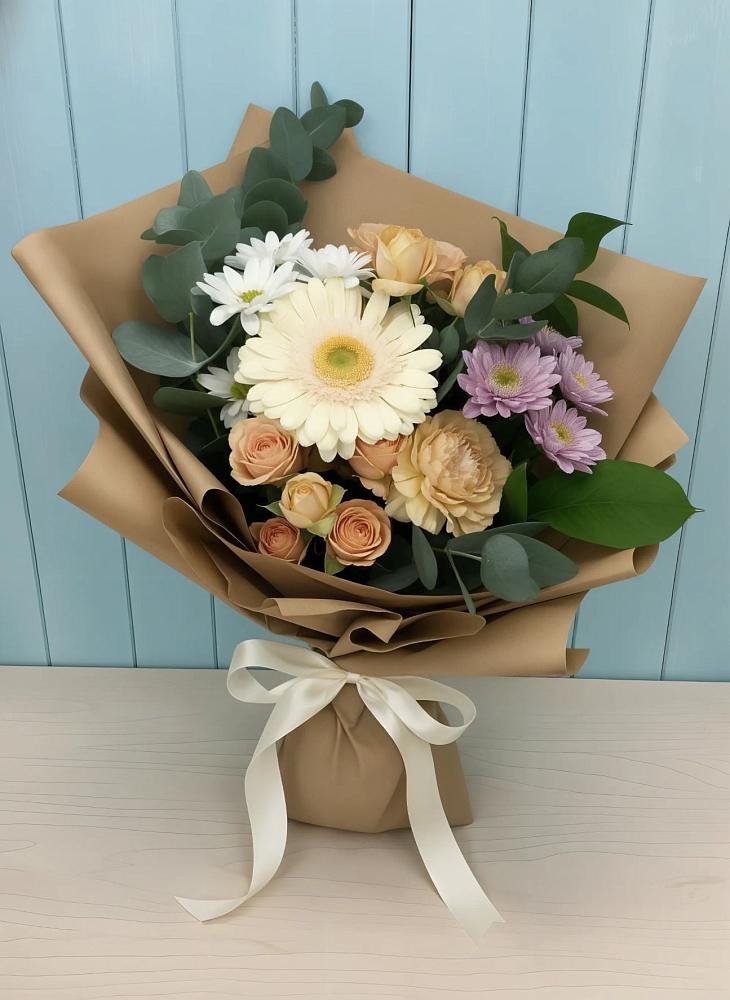 Букет цветов из: Герберы и Хризантемы в Кормиловке