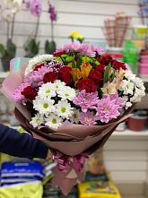 Букет цветов из:  Розы, Хризантемы и Альстромерии #REPLACE_PRED# Кормиловке