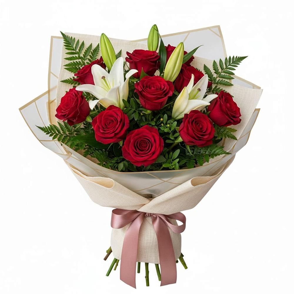 Букет цветов из: Лилии и Розы в Кормиловке