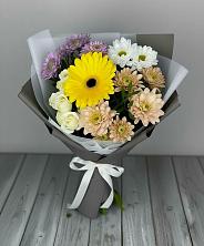 Букет цветов из:  Розы, Герберы и Хризантемы в Кормиловке