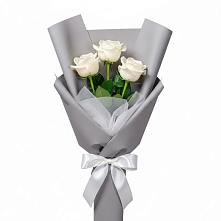 Букет 3 белые розы #REPLACE_PRED# Кормиловке