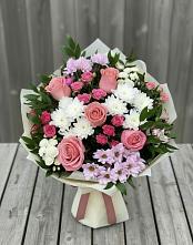 Букет цветов из:  Альстромерии, Гвоздики, Розы и Хризантемы #REPLACE_PRED# Кормиловке