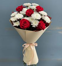 Букет цветов из:  Розы и Хризантемы в Кормиловке