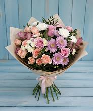 Букет цветов из:  Хризантемы, Розы и Альстромерии #REPLACE_PRED# Кормиловке