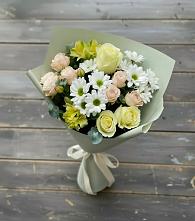 Букет цветов из:  Альстромерии, Розы и Хризантемы в Кормиловке