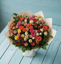 Букет Микс из разноцветных кустовых роз #REPLACE_PRED# Кормиловке